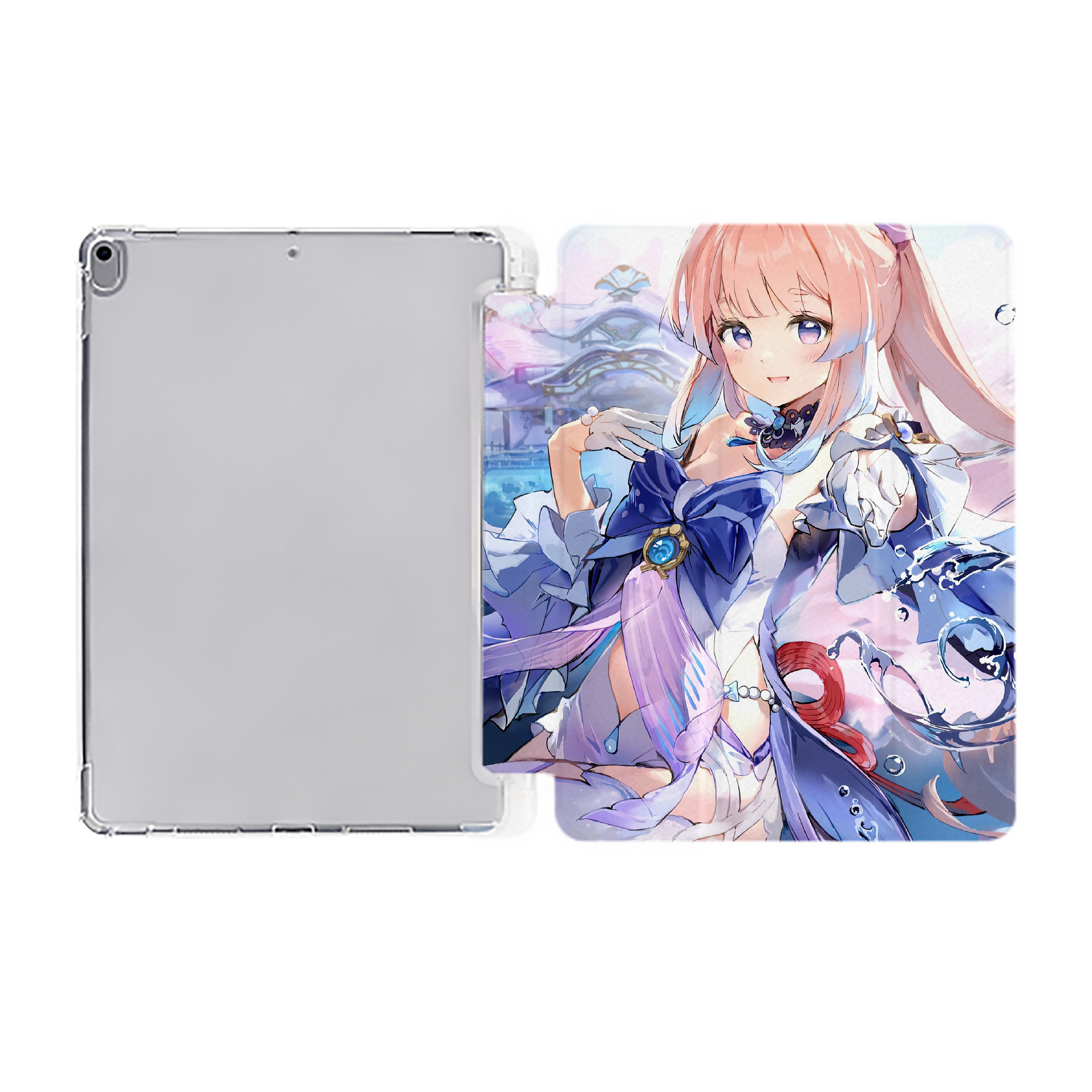 げんし神 genshin IPad ケース ペン収納付き 三つ折りスタンド PUレザー×シリコン 対応機種9.5/10.5/10.9インチ